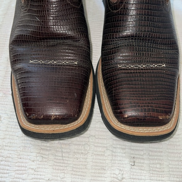 Ariat Embroidered Brown Leather Cowboy Boots - Picture 6 of 12